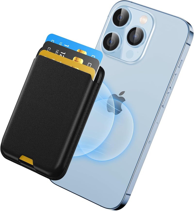 ZoyiNsgu Magnetic Wallet Card Holder intended for Apple iPhone with Magsafe, Wallet for iPhone 17 16 15 14 13 12 Pro Max Air Plus Mini Series, Mag 3 Safe Wallet Stick on for Phone Case, Midnight - Image 1